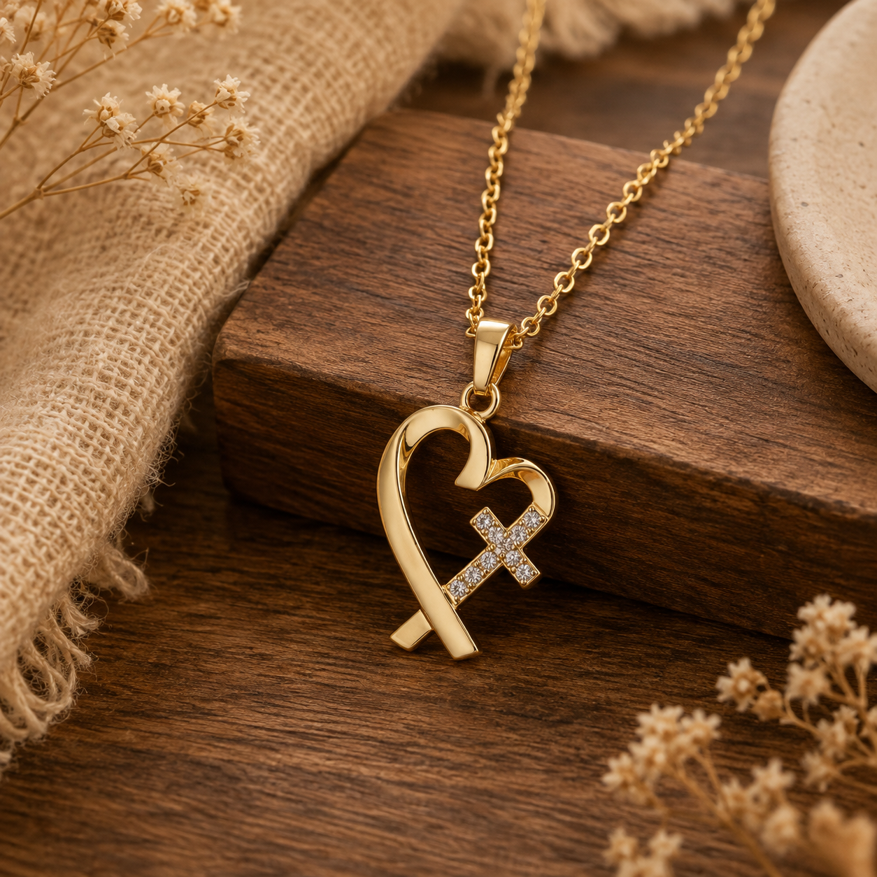 Faith & Love Cross Heart Necklace