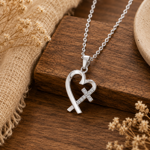 Faith & Love Cross Heart Necklace