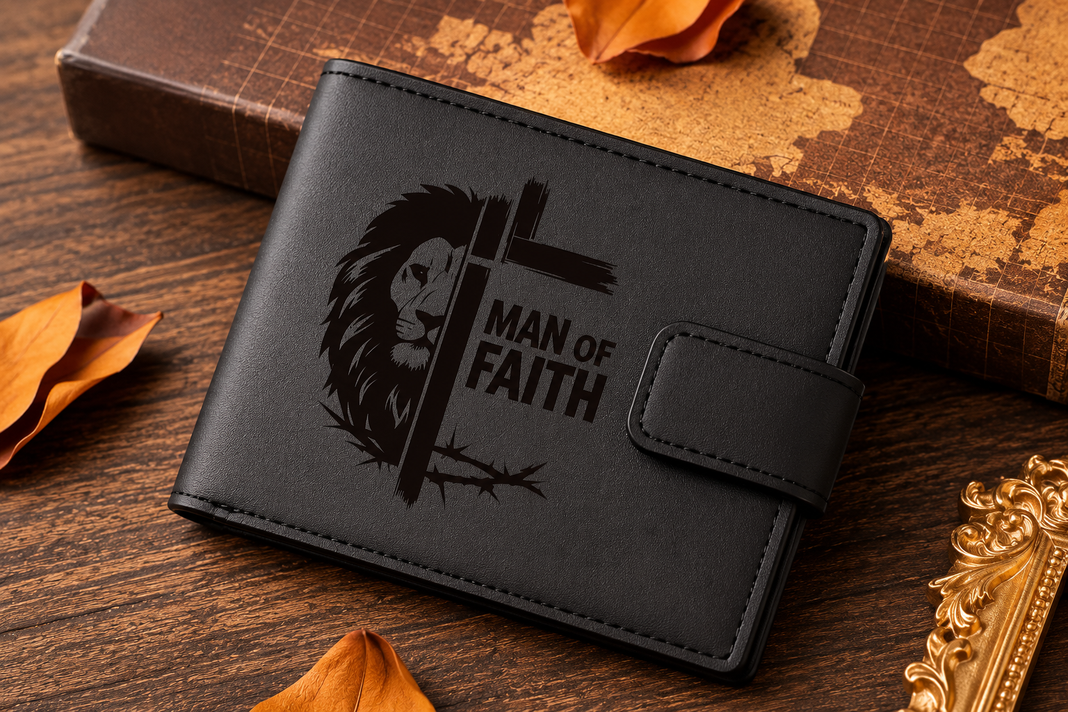 Man of Faith Vintage Leather Wallet