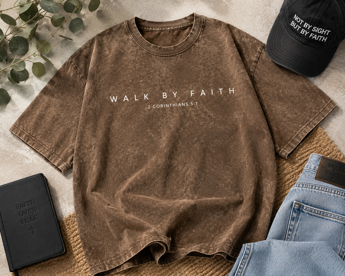 Walk By Faith Vintage T-Shirt – 2 Corinthians 5:7